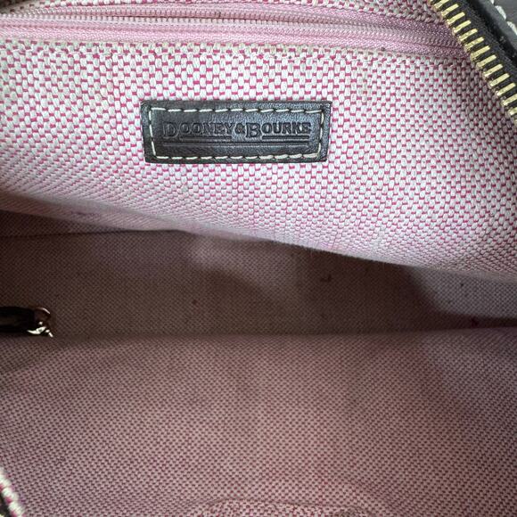 Dooney & Bourke Monogram Logo Double Pockets Canvas Leather Satchel Bag - Picture 15 of 16